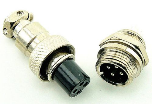 4-pin Male Female GX16-4P 16mm Wire Panel Connector Qty:1
