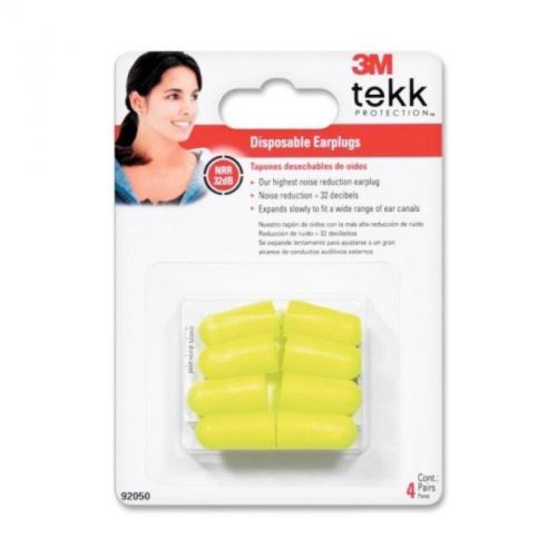 Soft Disposable Yellow Earplugs, 4Pr/Pk, Yellow 3M Caulking and Adhesives