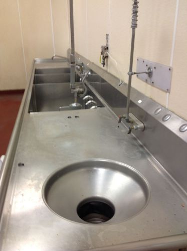 3 Compartment Sink with Power Soak and Bowl for disposal 18&#039; X 34&#034;
