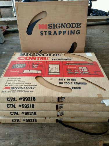 New 5 Box&#039;s Signode Contrax 300&#039; each co-polymer Strapping with Clips 1/2&#034; wide