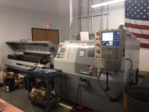 Haas sl-10 turning center. 2007 cnc lathe w/ servo barfeed, tailstock, presetter for sale