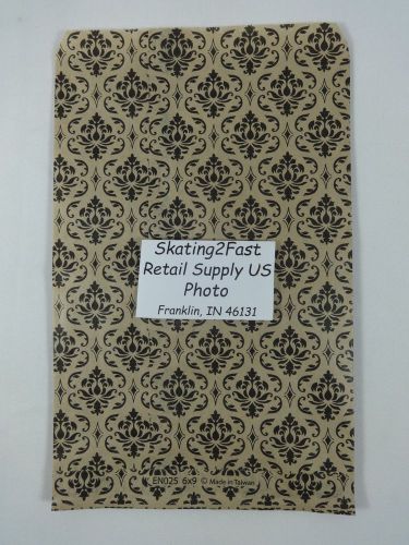 6&#034; x 9&#034; Damask Print Design Paper Merchandise Bag Retail Shopping