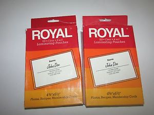 Royal Laminating Pouches ~ 4-3/8&#034; x 6-1/2&#034; for Photos Recipe Cards Box 100 + 67