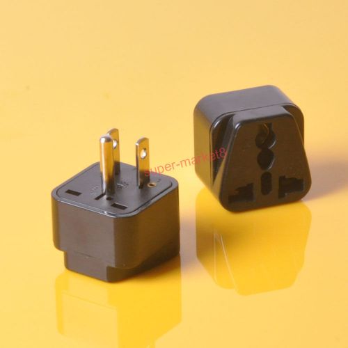 5pcs uk eu au to usa us america power travel plug outlet adaptor converter black for sale