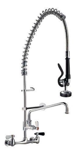 Commercial Kitchen Splashmount Pre-Rinse Faucet with 12&#034; Add-On Faucet Low Lead