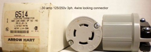 Arrow hart 6514 receptacle 30 a. 120 vac 3 ph 4 wire for sale