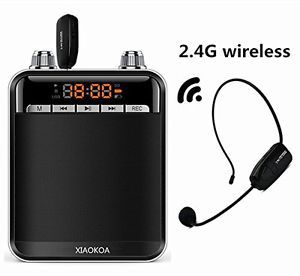 XIAOKOA Super Voice Amplifier with 2.4G Wireless Microphone(40m Headset&amp;