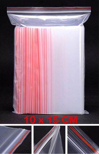New High Quality100 Pcs 10X15CM Ziplock Zipper Lock Reclose Plastic Bag Purse