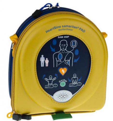 Heartsine samaritan 350p defibrillator (aed)+ new battery, pads &amp; case+9yr wrty for sale
