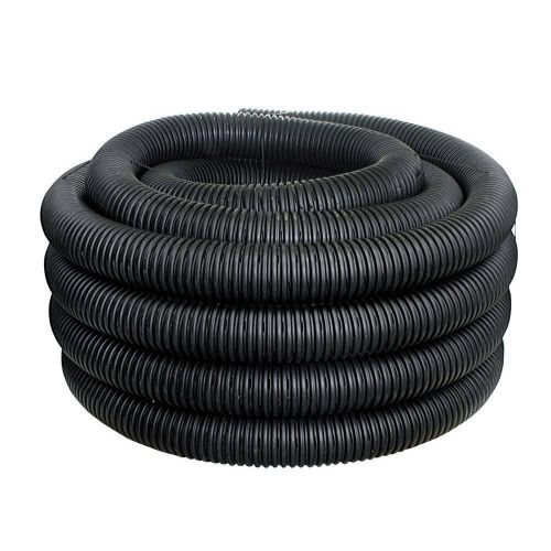 6&#034; 100&#039; Perforated drainage pipe corrugated solid heavy duty industrial 250ft