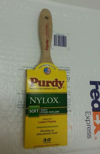 Purdy 3&#034; inch Nylox Sprig 100% Nylon Soft Latex Professional Paint Brush