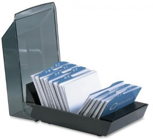 Rolodex 67208 Rolodex Covered Tray Business Card File, 100 Sleeves, 200-Card