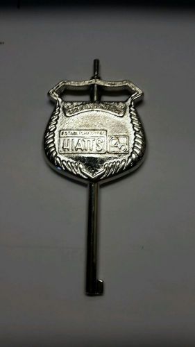 Rare Haitts Police Shield Handcuff key... 2  3/4 x 1 1/14&#034;