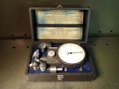 Jones 4800 Triple Range Hand Tachometer with Case and Accessories 50-50000 RPM