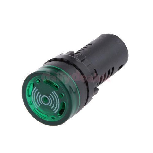Mini AD16-22SM DC/AC 24V Green LED Flash Alarm Indicator Signal Light Buzzer