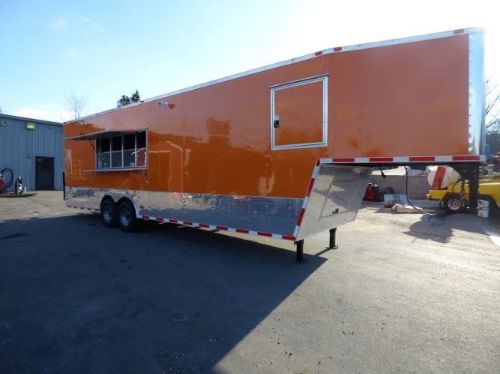 Concession trailer 8.5&#039; x 34&#039; orange catering event trailer for sale