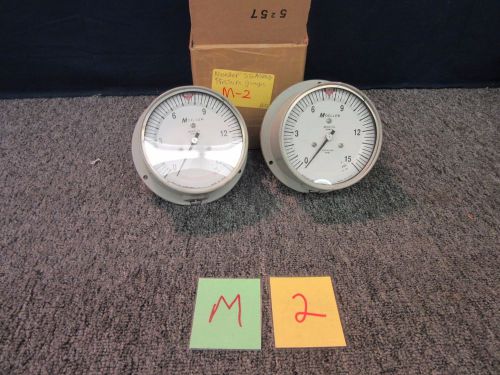 2 moeller 0-15 psi pressure gauge military surplus sga4m2y 1/4&#034; npt bourdon used for sale