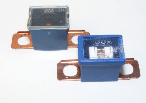 2 - 100A Amp FLB Blue Copper 32V Fuses - Used but Tested/Working B34