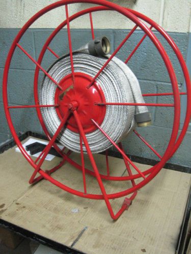 USED WIRT &amp; KNOX WALL MOUNT SWINGING FIRE HOSE REEL with HOSE and COVER