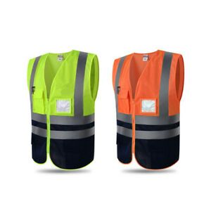 Reflective Construction Vest Warning Safety Vest Night Working Jacket Zipper