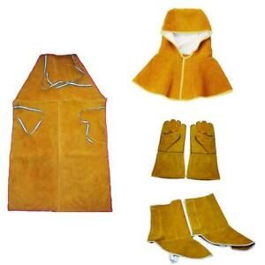 Welder Apron Heat Insulation Cowhide Leather Welding Protection Kit Orange