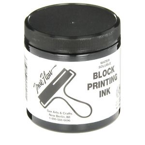 Sax True Flow Water Soluble Block Printing Ink, 8 Ounce Jar, Black - 461924