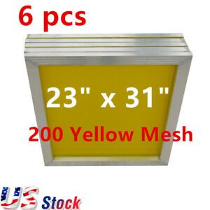 USA Wholesales 6 pcs 23&#034; x 31&#034; Aluminum Silk Screen Frame with 200 Yellow Mesh