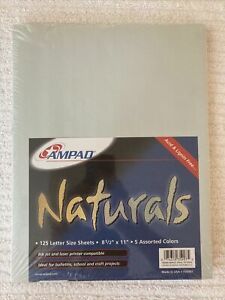 BRAND NEW: AMPAD NATURALS 125 LETTER SIZE SHEETS 5 ASSORTED COLORS ~ CLO
