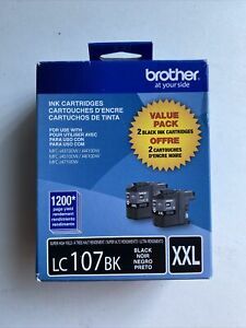 (1 Cartridge) BROTHER LC107BK XXL Genuine Cartridge 1200 Page Yield Black