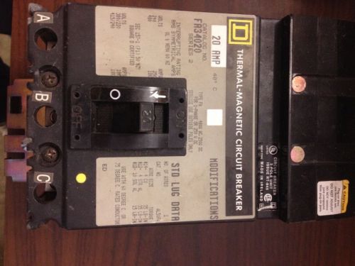 Used - sqd fr34020 thermal magnetic circuit breaker for sale