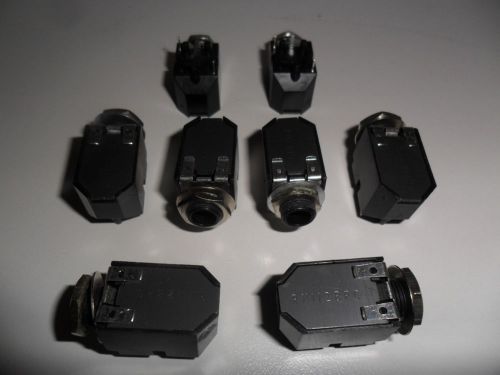Switchcraft 1/4in Right Angle Hi-D Jacks; 3-cond, double open circuit (8 of Lot)
