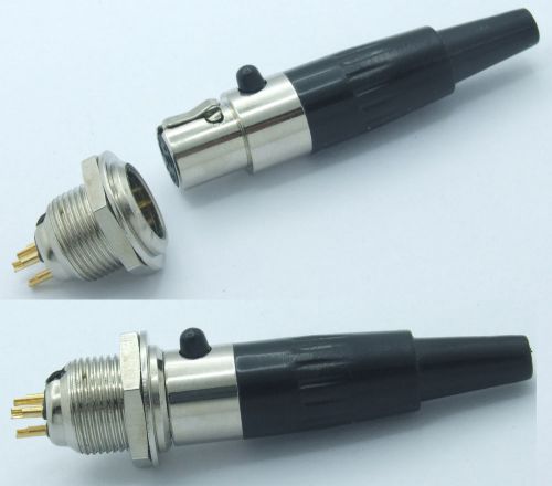 1 set connector - mini xlr socket 5-pin m/f plug cable inline plug small in-line for sale