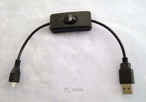 USB to Micro USB Charge Cable with ON/OFF Switch for Raspberry Pi Cell Phone