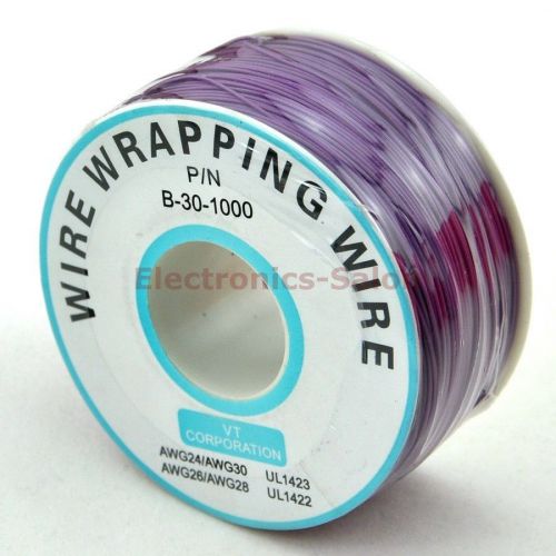 One Roll Purple 30AWG Wire Wrapping Wire, Tinned Copper Solid, PVC insulation.
