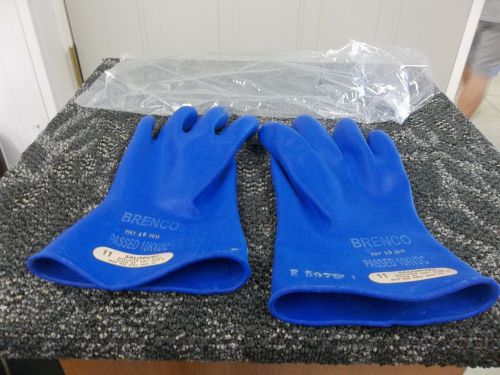 Brenco salisbury size 11 class 00 500vac type 1 d120 blue gloves electrical new for sale