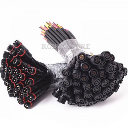 100Pairs 3Pin Waterproof LED Connectors for RGB Strip outdoor party Xmas Express