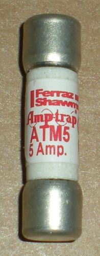 ELECTRICAL FUSE MERSEN SHAWMUT 5 AMP ATM5 600 VAC FAST ACTING ONE TIME MIDGET