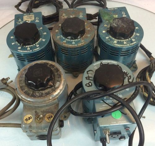 Lot of  5 variable  autotransformers 4 staco  3pn1010 and 1 powerstat 116b for sale