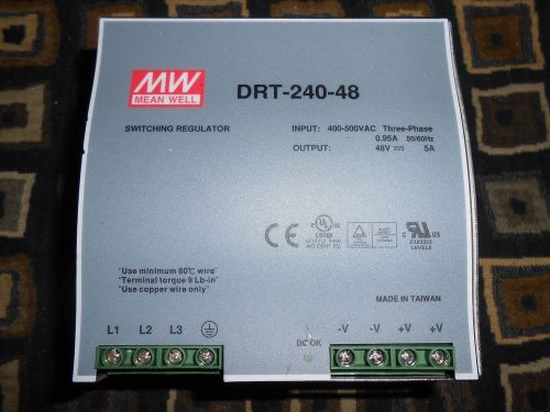 Mean well dtr-240-48 48v 5a 480v 3 phase input used for sale