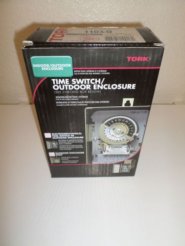 Tork DPST Mechanical 24 Hour Time Switch Metal Indoor Outdoor Case 1103-O New