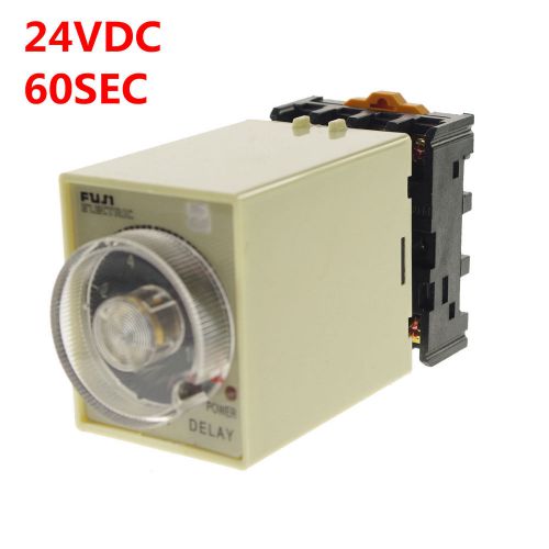 1a 24vdc power off delay time timer relay 0-60 seconds with socket base pf083a for sale
