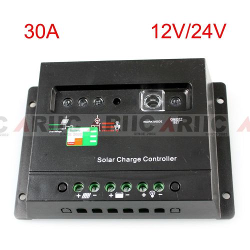 30A 12V/24V PWM Solar Street Light Panel Charge Controller Regulator Auto switch