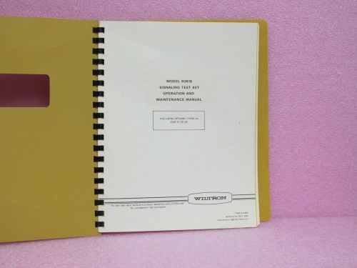 Wiltron Manual 9361B Signaling Test Set Operation &amp; Maintenance Manual (05/1983)