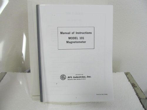 RFL Industries 101 Magnetometer Instruction Manual w/schematics