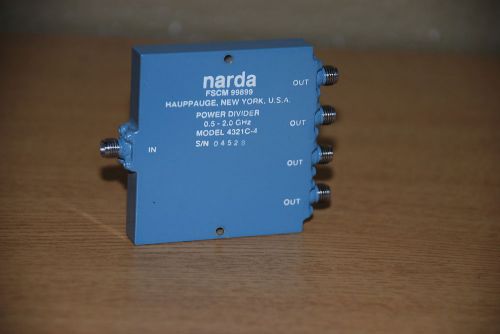New narda 4way power divider 0.5-2.0 ghz model 4321c-4 (p-a8-34) for sale