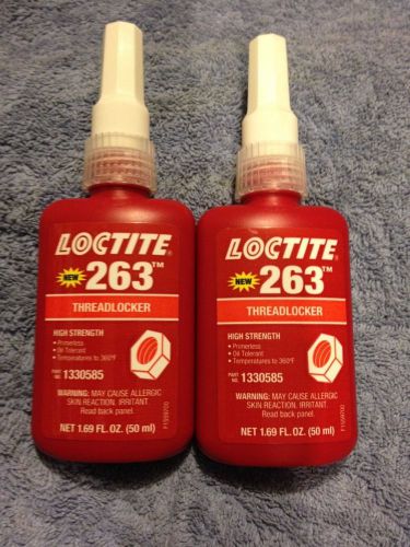 New! Loctite 263 50ml ThreadLocker - Red - High Strength (Lot of 2 Bottles)
