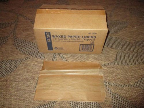500 HOSPITAL SPECIALTY Sanitary Napkin Disposal Waxed Paper Liner Bag KL-260 NEW