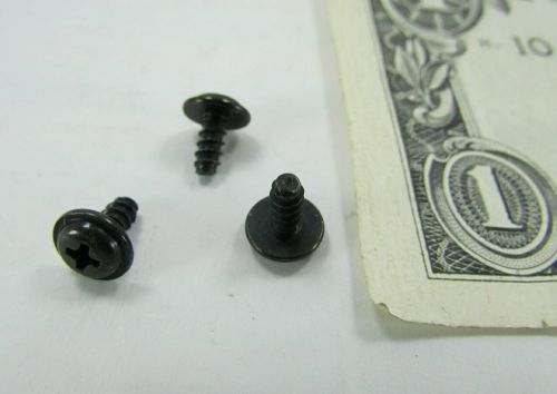 200 Short Black Washer Head Phillips Machine Screws #4-24 x 1/4&#034; Zinc Steel