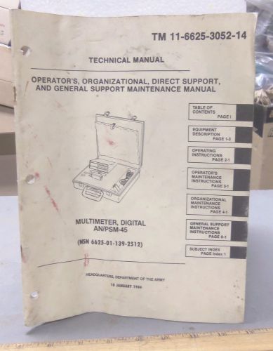 Technical manual  for the an/psm-45 digital multimeter for sale