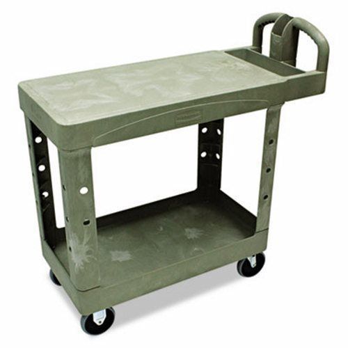 Rubbermaid Flat Shelf Utility Cart, 2-Shelf, Beige (RCP450500BG)